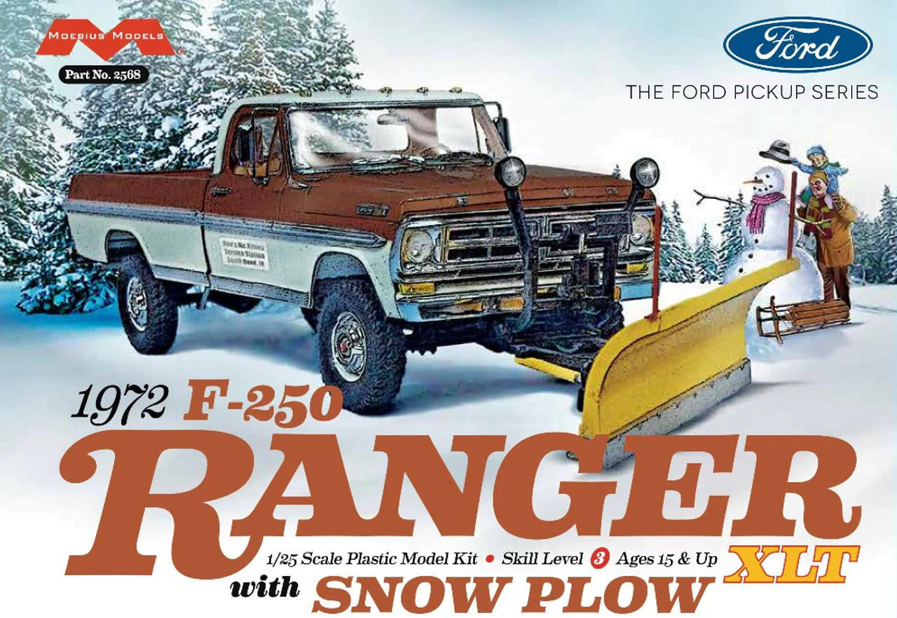 Moebius 1/25 1972 Ford F-250 4x4 w/Snow Plow 2568